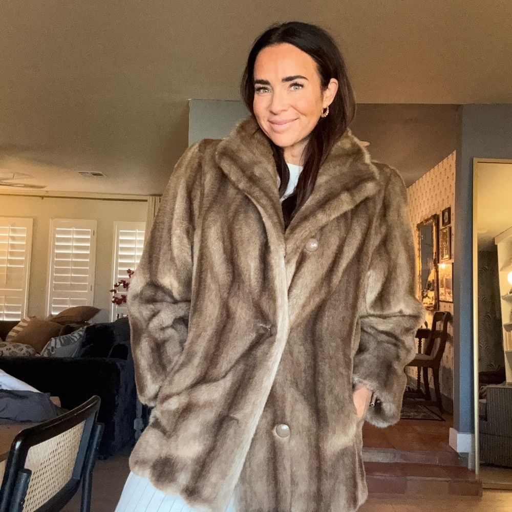 Elegant Brown REAL Fur Coat